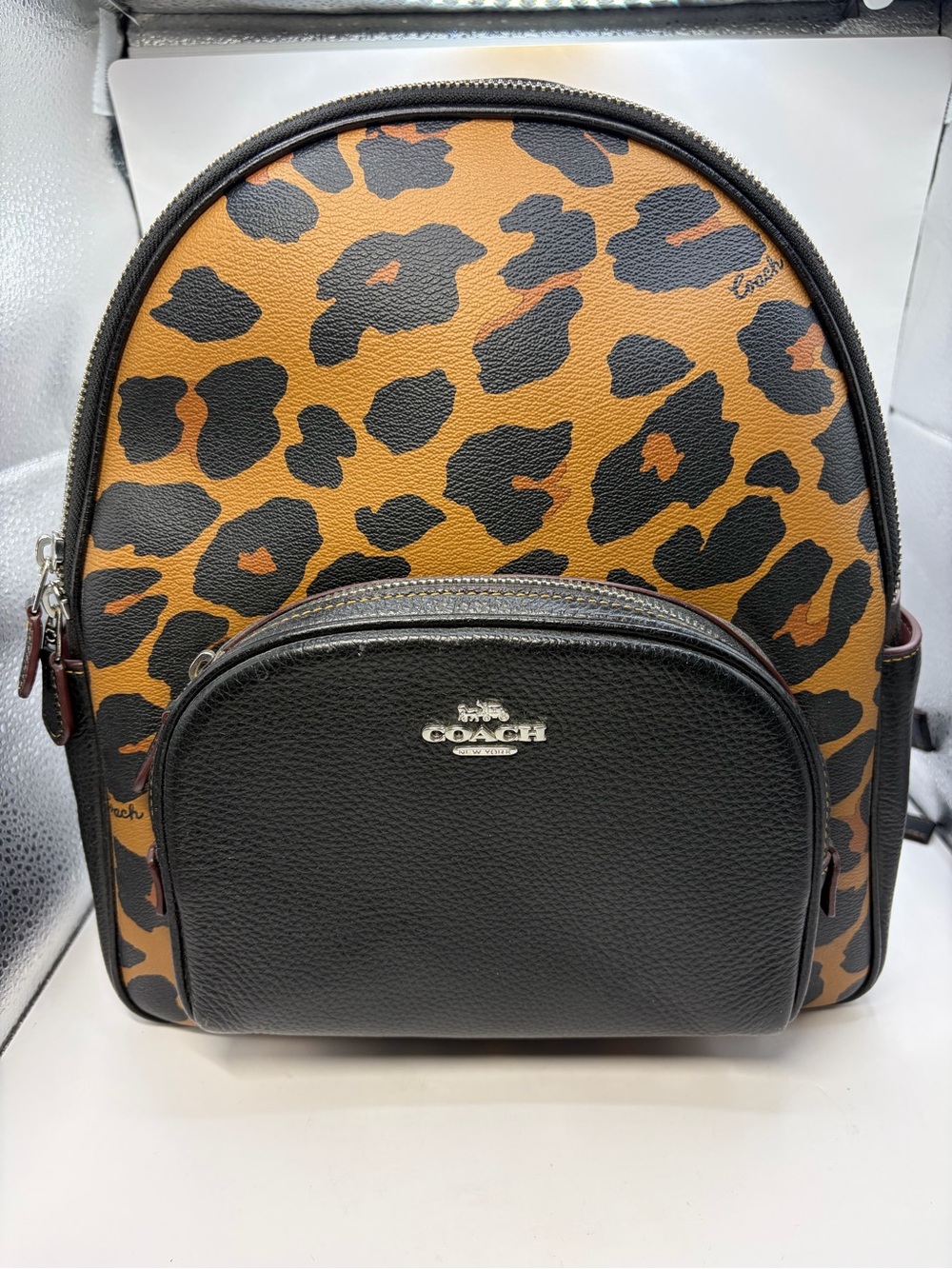Coach CN764 Court Leopard Print Backpack
